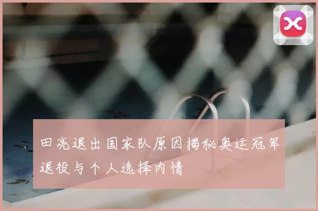 田亮退出国家队原因揭秘奥运冠军退役与个人选择内情